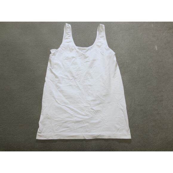 Ellen Tracy Essentials Womens Shirt Large White Sleeveless Tank Top Undershirt - Picture 1 of 6